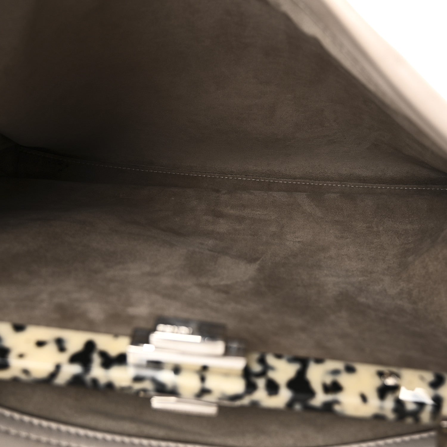 Vitello Seta Plexiglass Granite Large Peekaboo Iconic Satchel Polvere