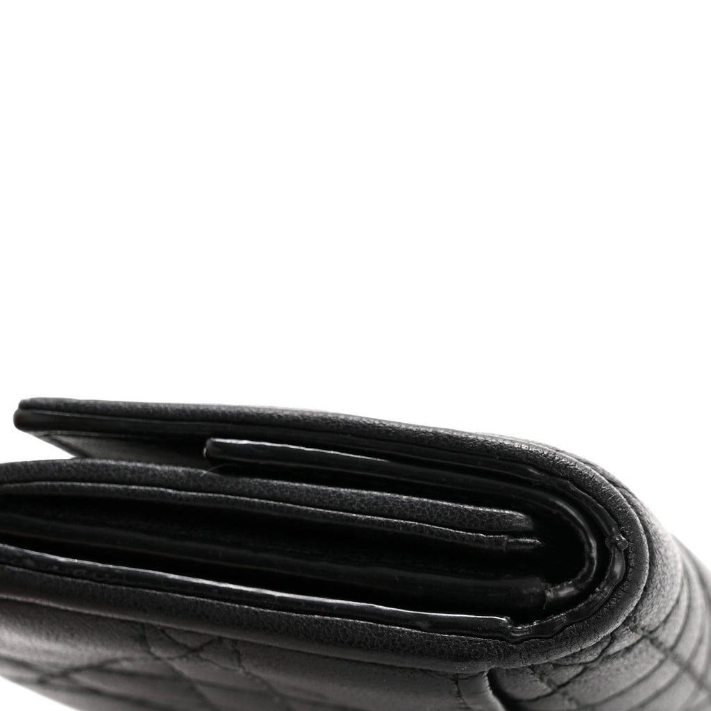 Lambskin Cannage Lady Dior Lotus Wallet Black