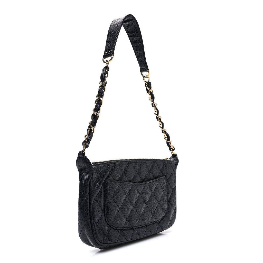 Caviar Quilted Timeless CC Shoulder Bag Black