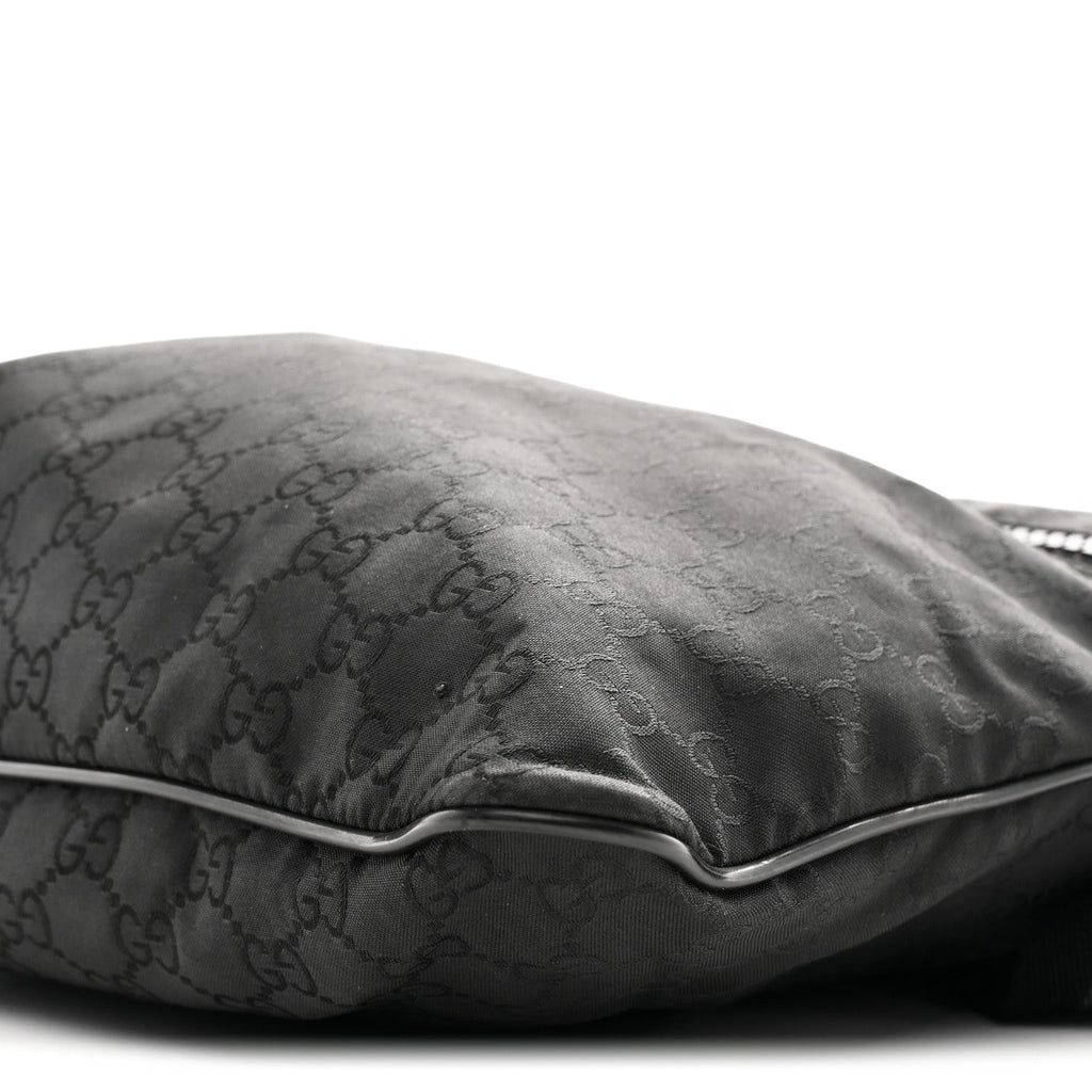 Nylon Monogram Medium Flat Messenger Bag Black