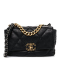 Lambskin Quilted Medium Chanel 19 Flap Black