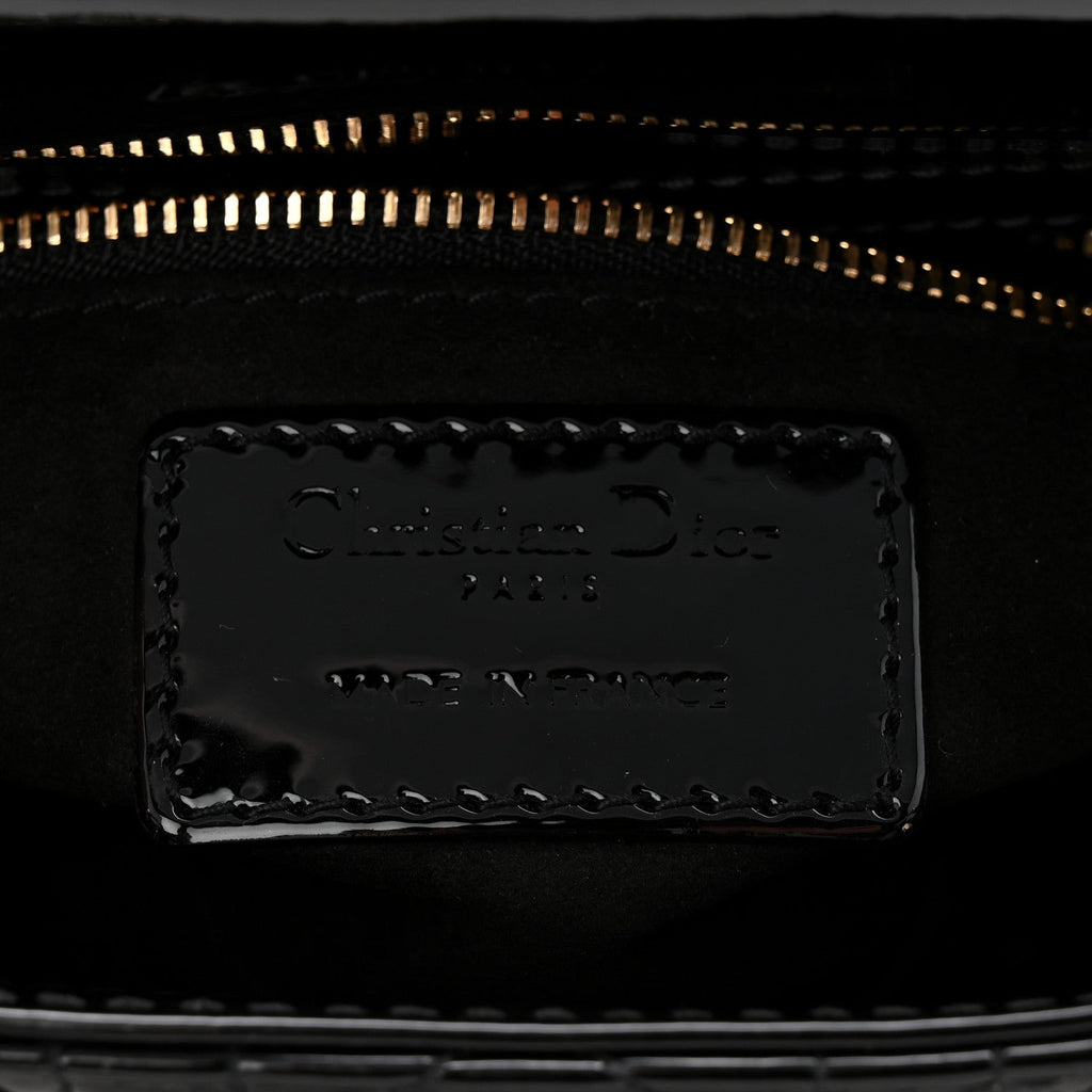 Patent Cannage Mini Lady Dior Black