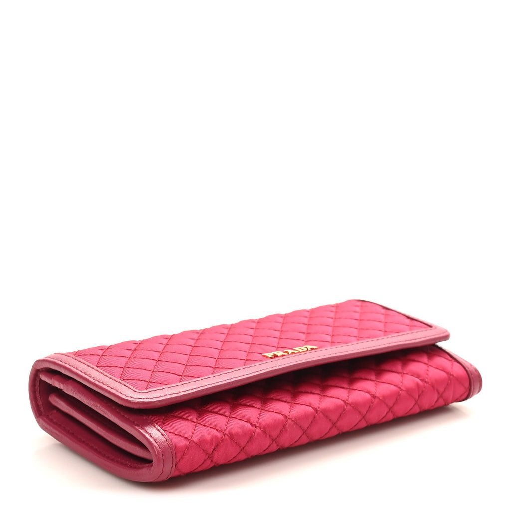 Tessuto Nylon Quilted Continental Flap Wallet Ibisco