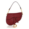 Grained Calfskin Saddle Bag Red