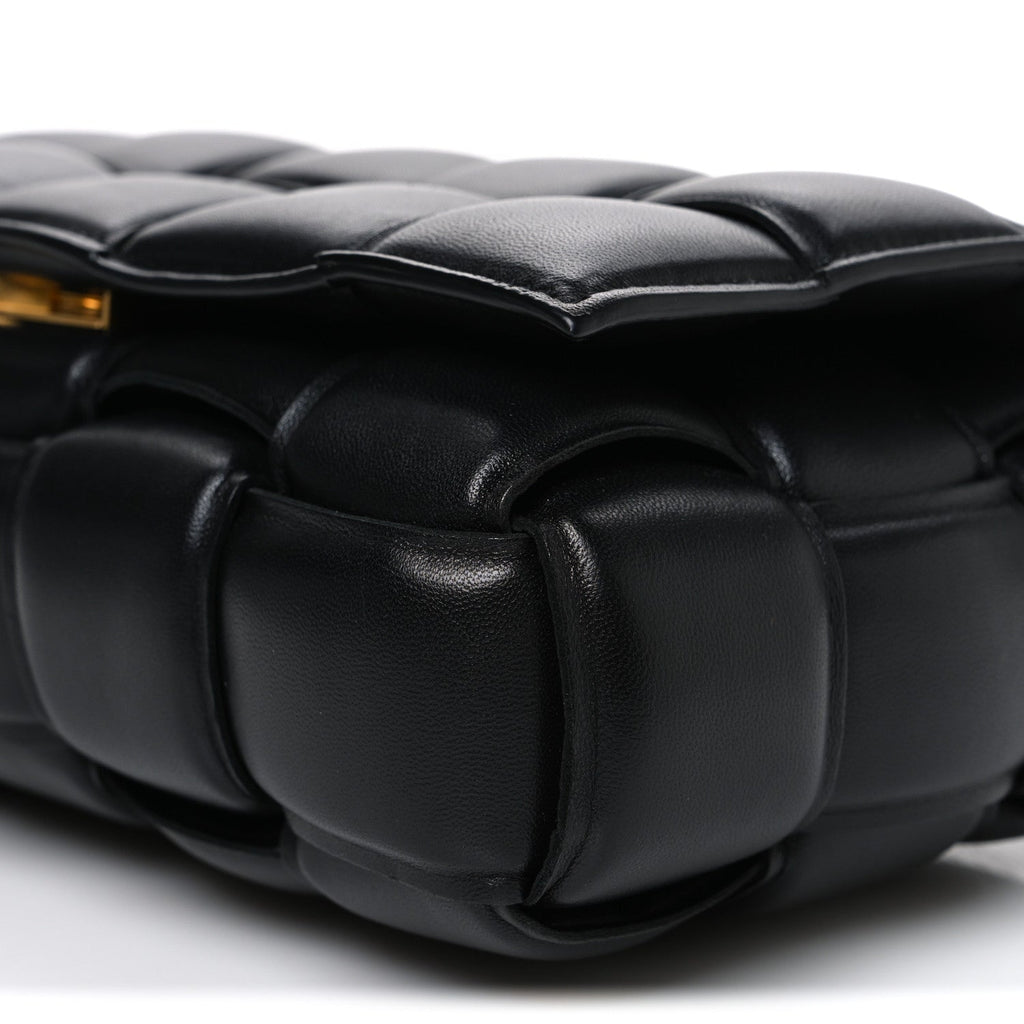 Nappa Maxi Intreccio Padded Cassette Crossbody Bag Black