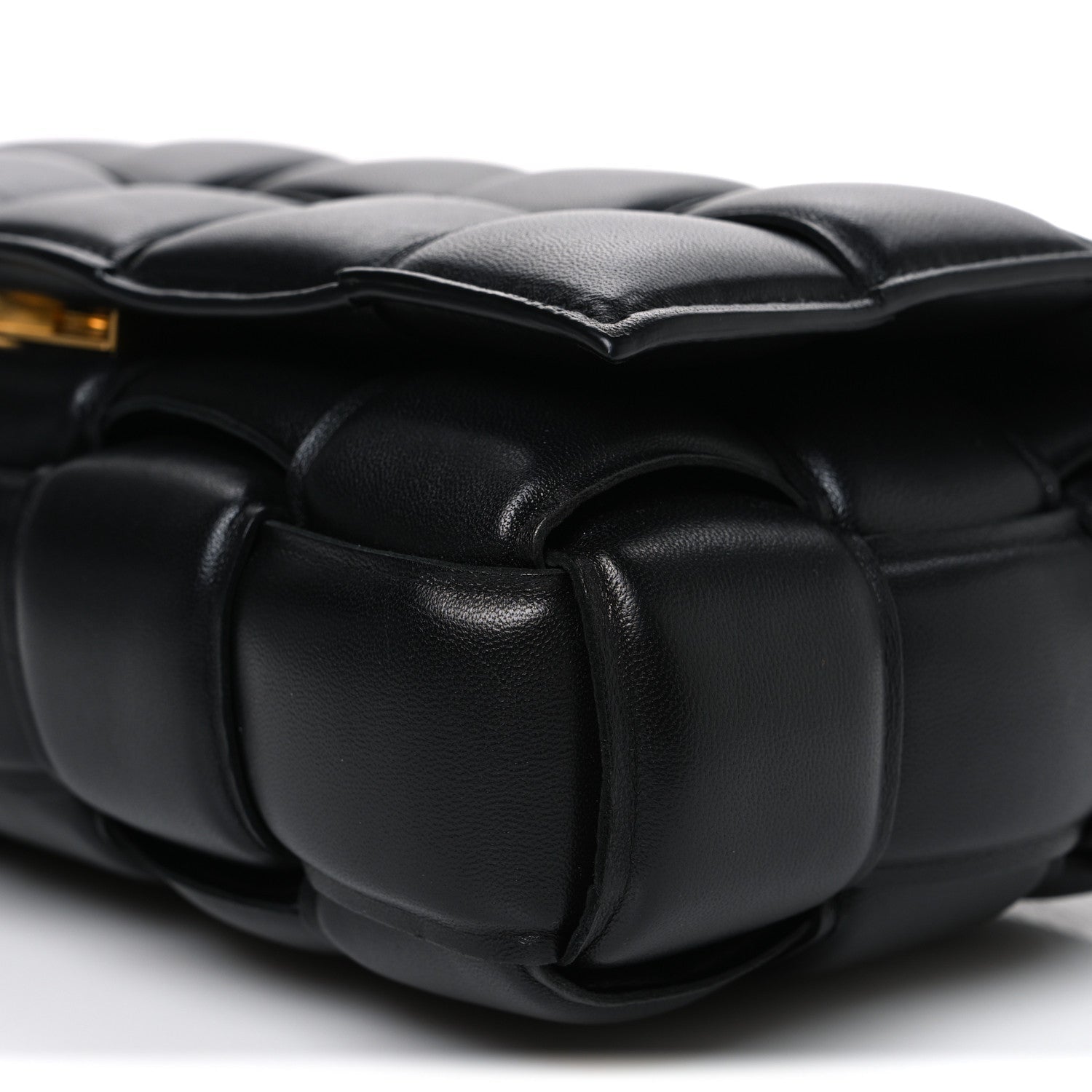 Nappa Maxi Intreccio Padded Cassette Crossbody Bag Black