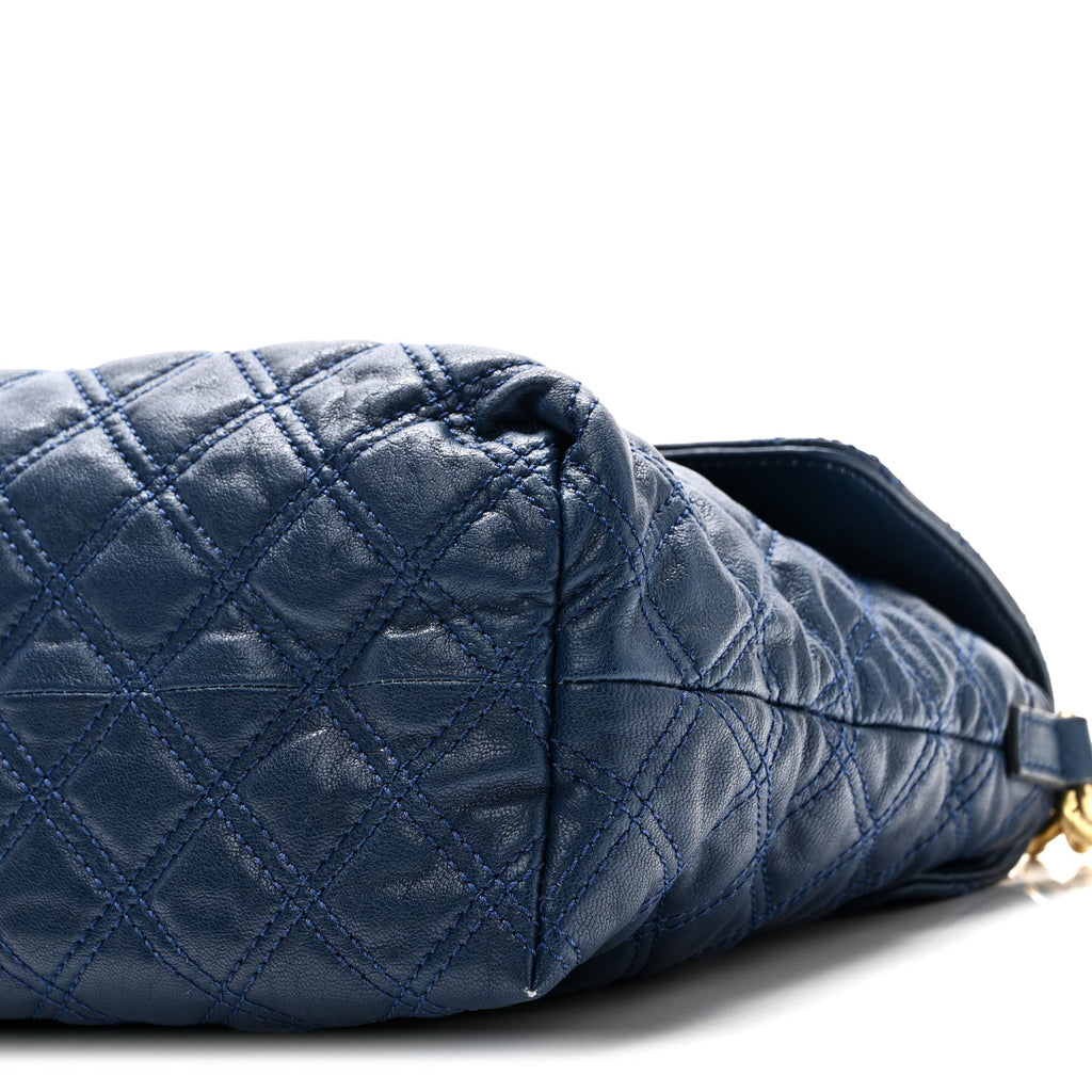 Lambskin Quilted The XL Single Flap Navy