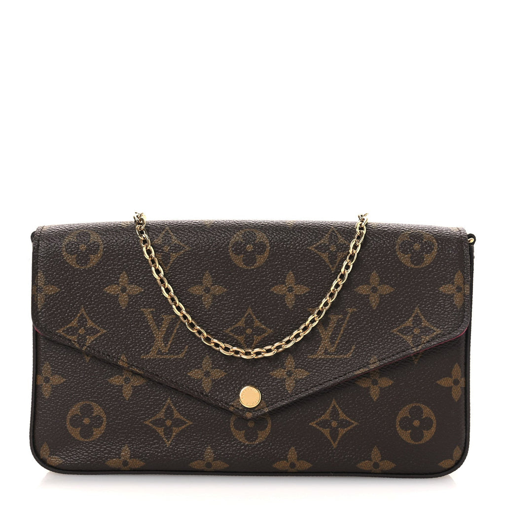 Monogram Pochette Felicie Chain Wallet Fuchsia