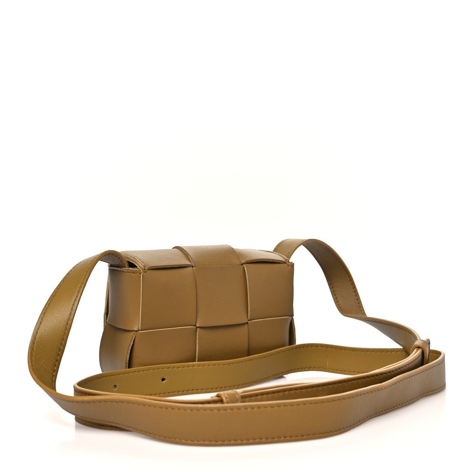 Lambskin Maxi Intrecciato Extra Mini Cassette Crossbody Bag Ochre