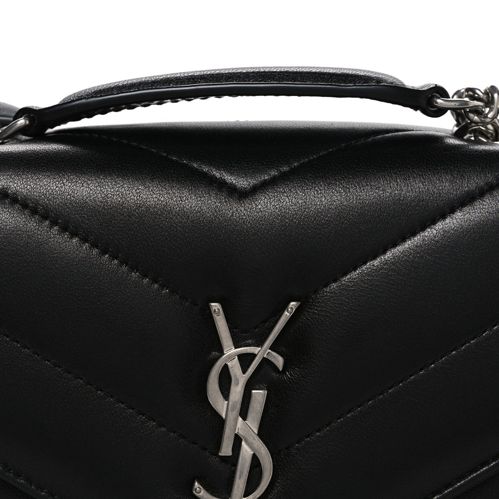 Lambskin Chevron Quilted Small LouLou Black