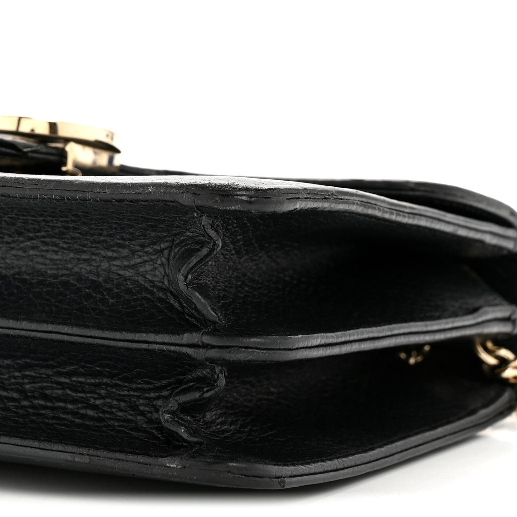 Dollar Calfskin Small Interlocking G Shoulder Bag Black