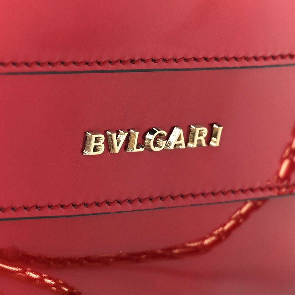 Metallic Calfskin Serpenti Forever Shoulder Bag Red