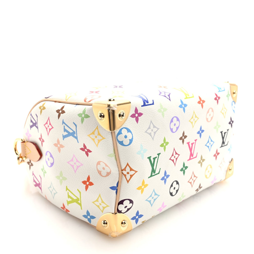 LV X TM Monogram Multicolor Speedy Bandouliere 25 White
