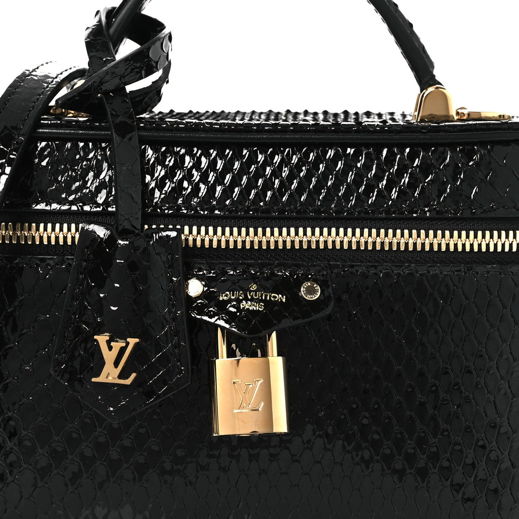 Snakeskin Vanity Pouch Black