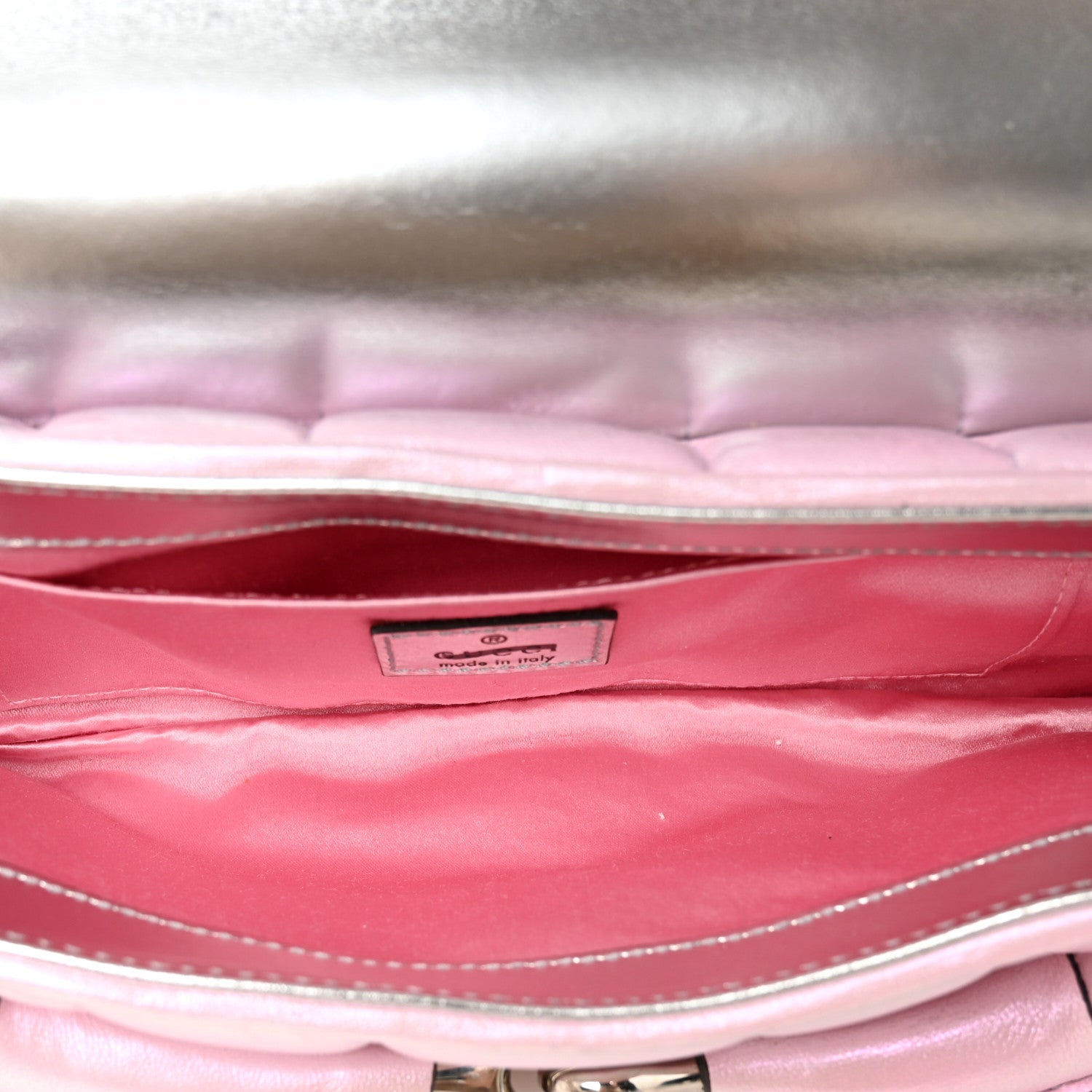 Iridescent Nappa Vertical Matelasse Medium Maxi Horsebit Chain Shoulder Bag Escape Pink