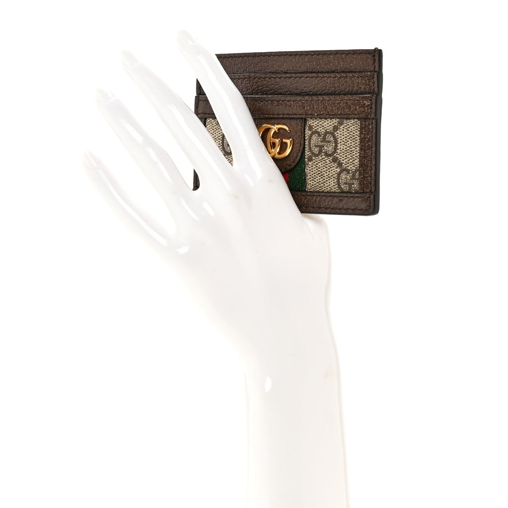 GG Supreme Monogram Ophidia  Holder Brown