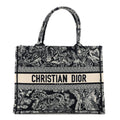 Canvas Embroidered Medium Dioriviera Toile De Jouy Book Tote Blue