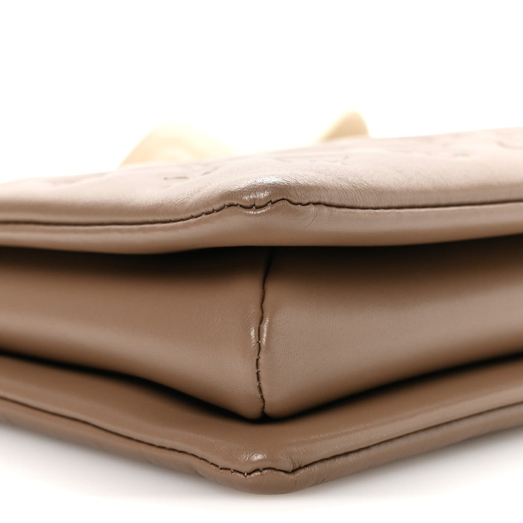 Lambskin Embossed Monogram Coussin PM Taupe