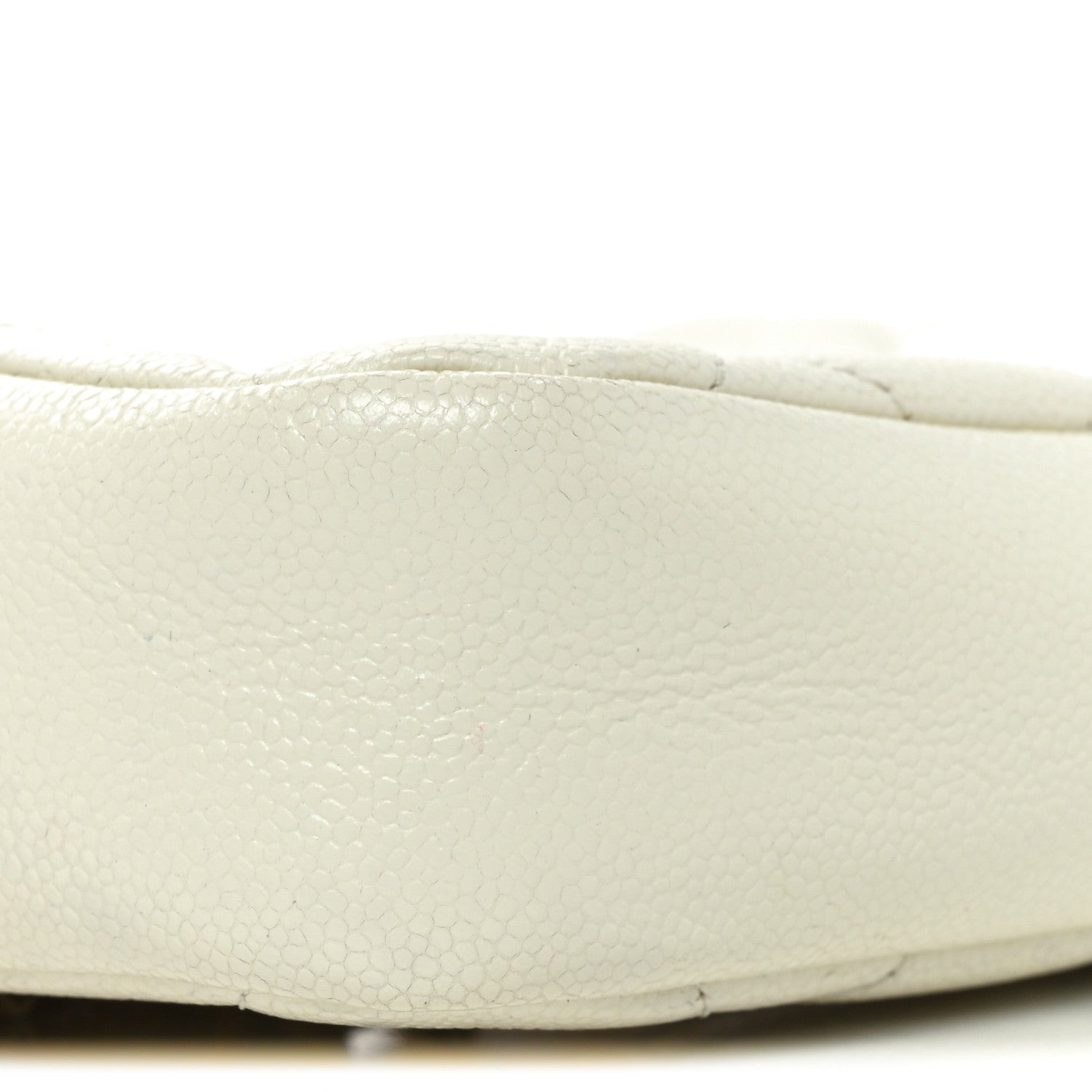 Shiny Caviar Quilted Chain Melody Camera Bag White