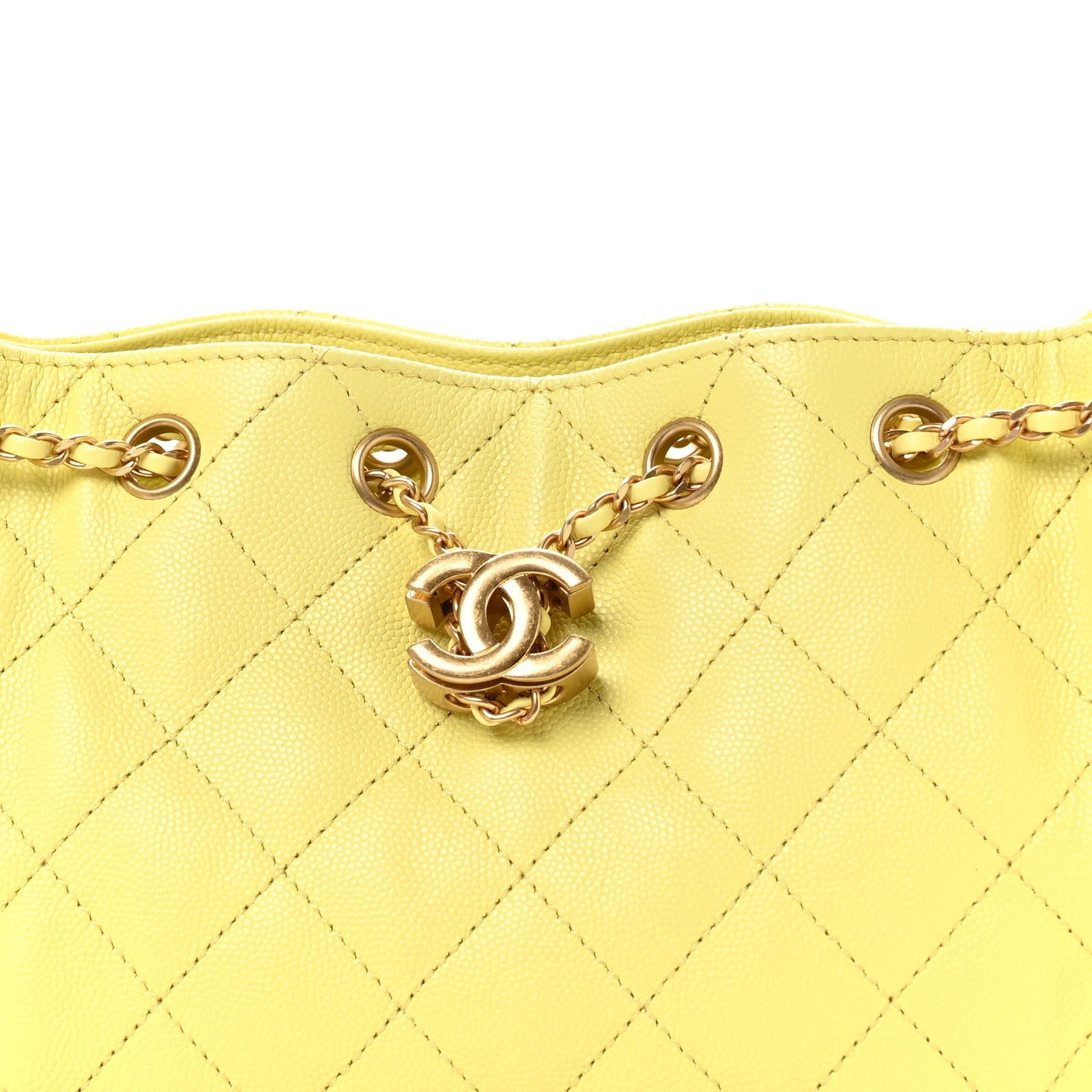 Caviar Quilted Mini Chanel 25 Handbag Light Yellow