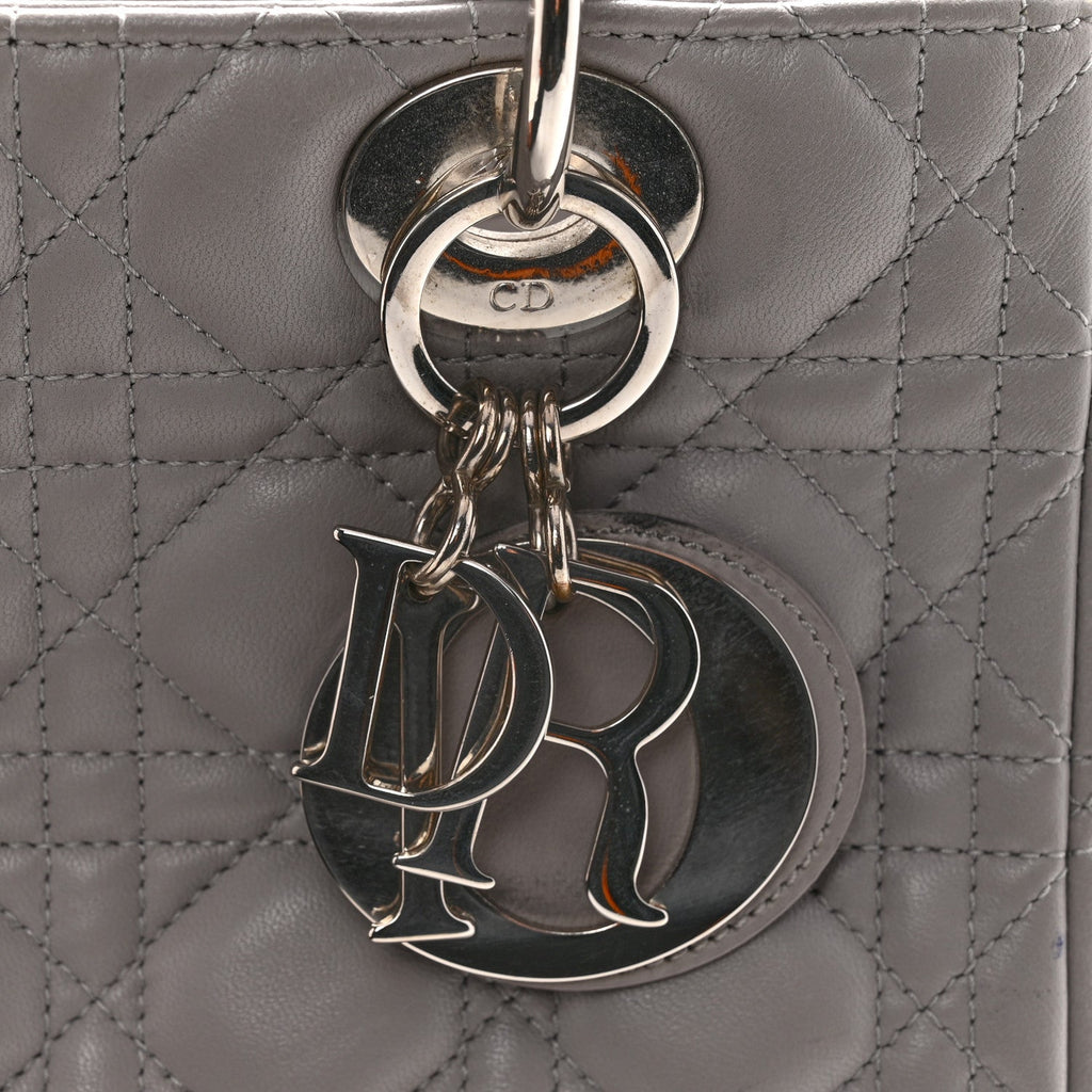 Lambskin Cannage Medium Lady Dior Grey