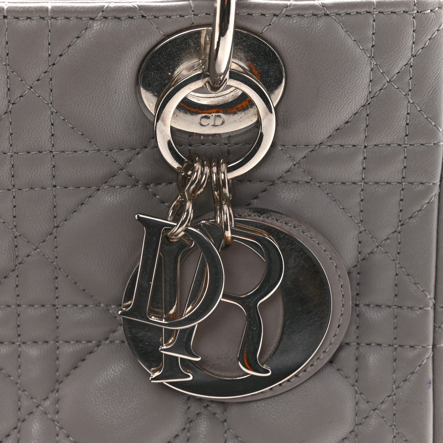Lambskin Cannage Medium Lady Dior Grey