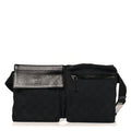 GG Monogram Double Pocket Belt Bag Black