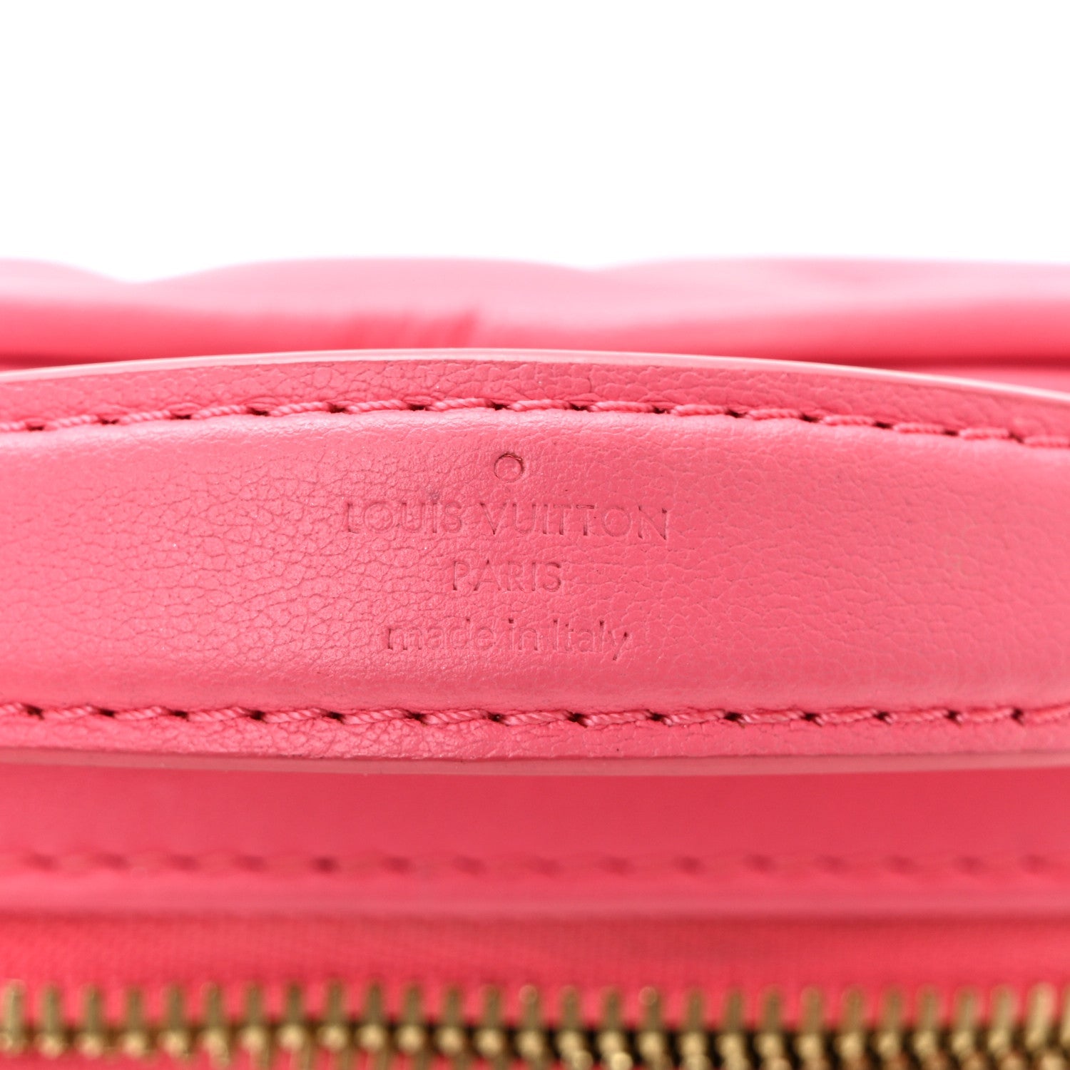 Calfskin Embroidered Monogram Pop My Heart Bag Pouch Dragon Fruit Pink
