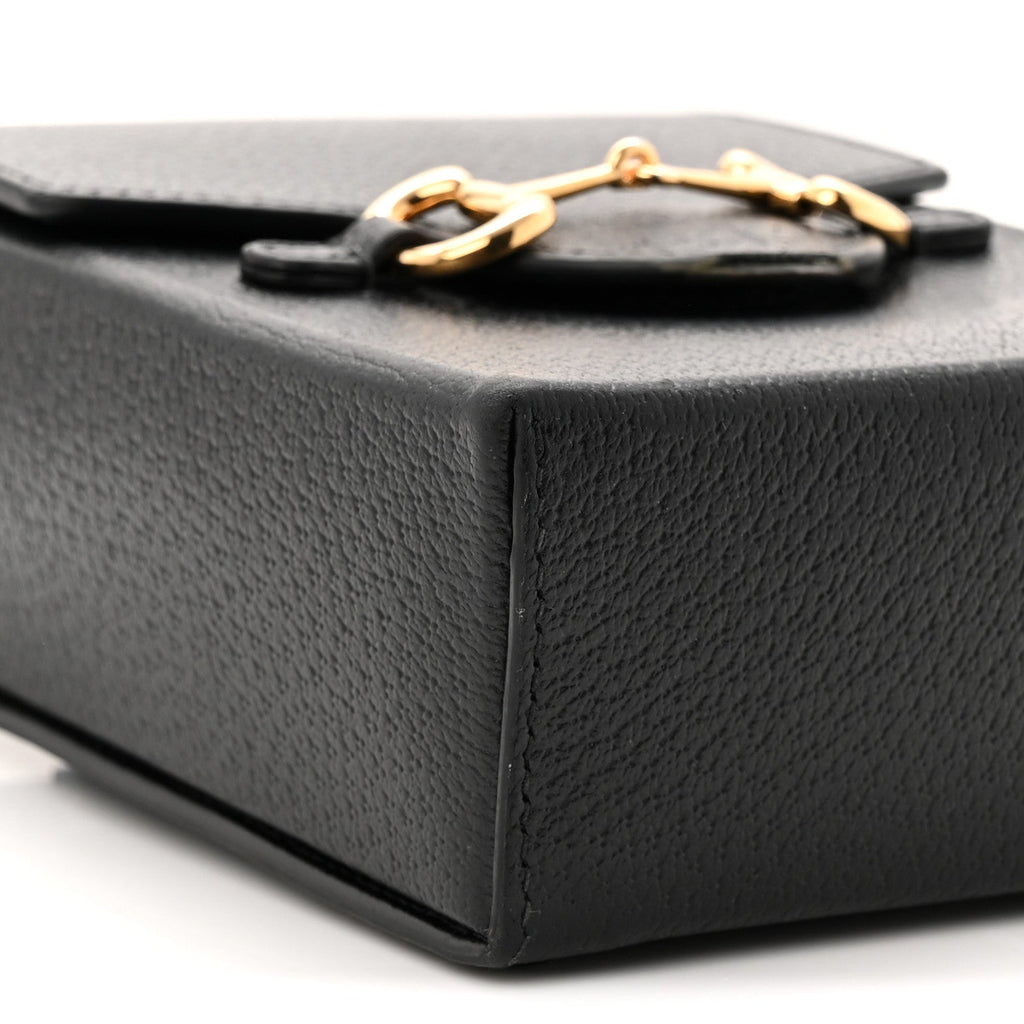 Dollar Calfskin Vertical Horsebit 1955 Crossbody Bag Black