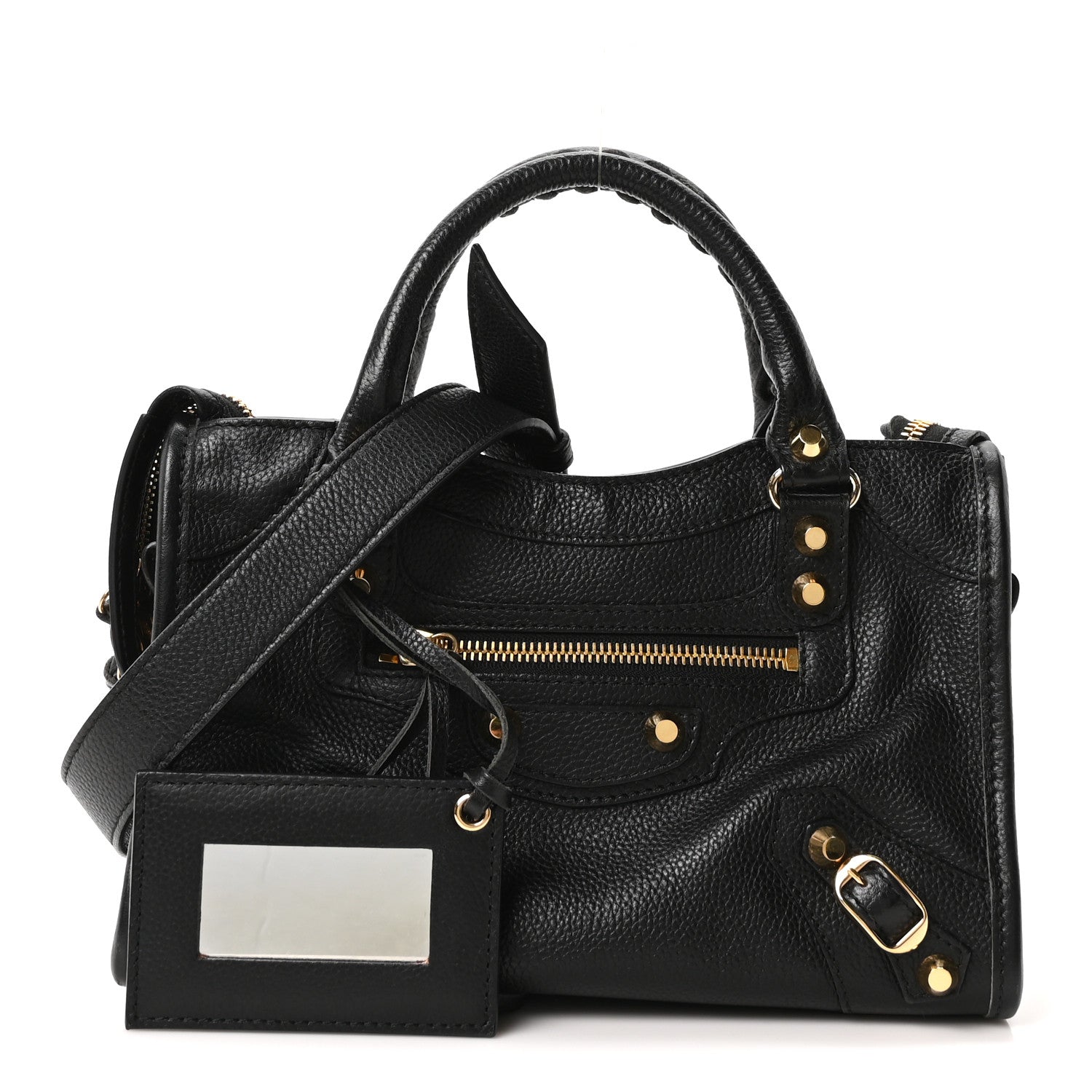 Agneau Classic Gold Hardware Mini City Black