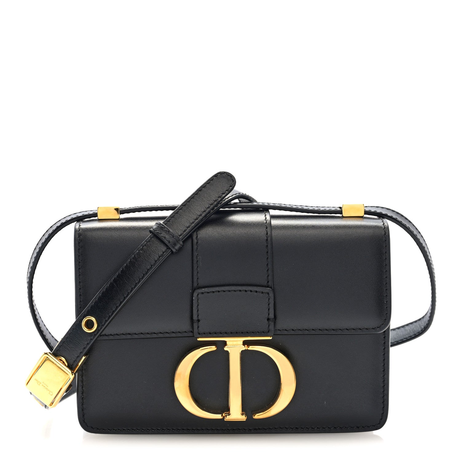 Smooth Calfskin Micro 30 Montaigne Flap Bag Black