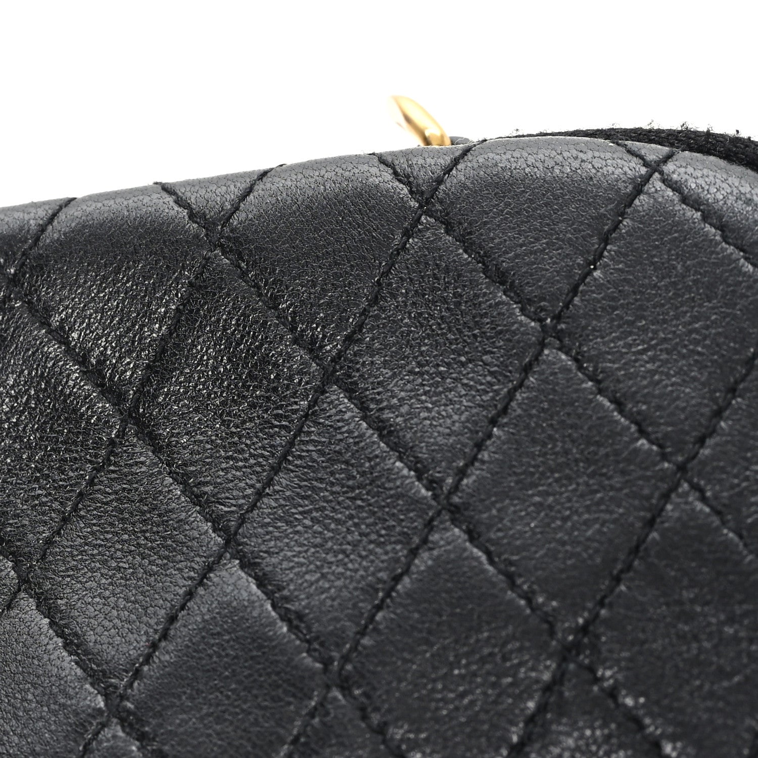 Lambskin Quilted Gaby Zipped Pouch Black
