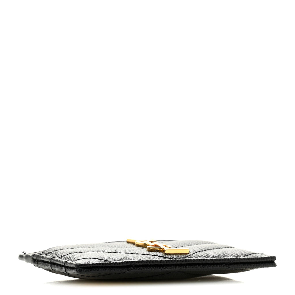 Grain De Poudre Matelasse Chevron Monogram Credit  Case Black