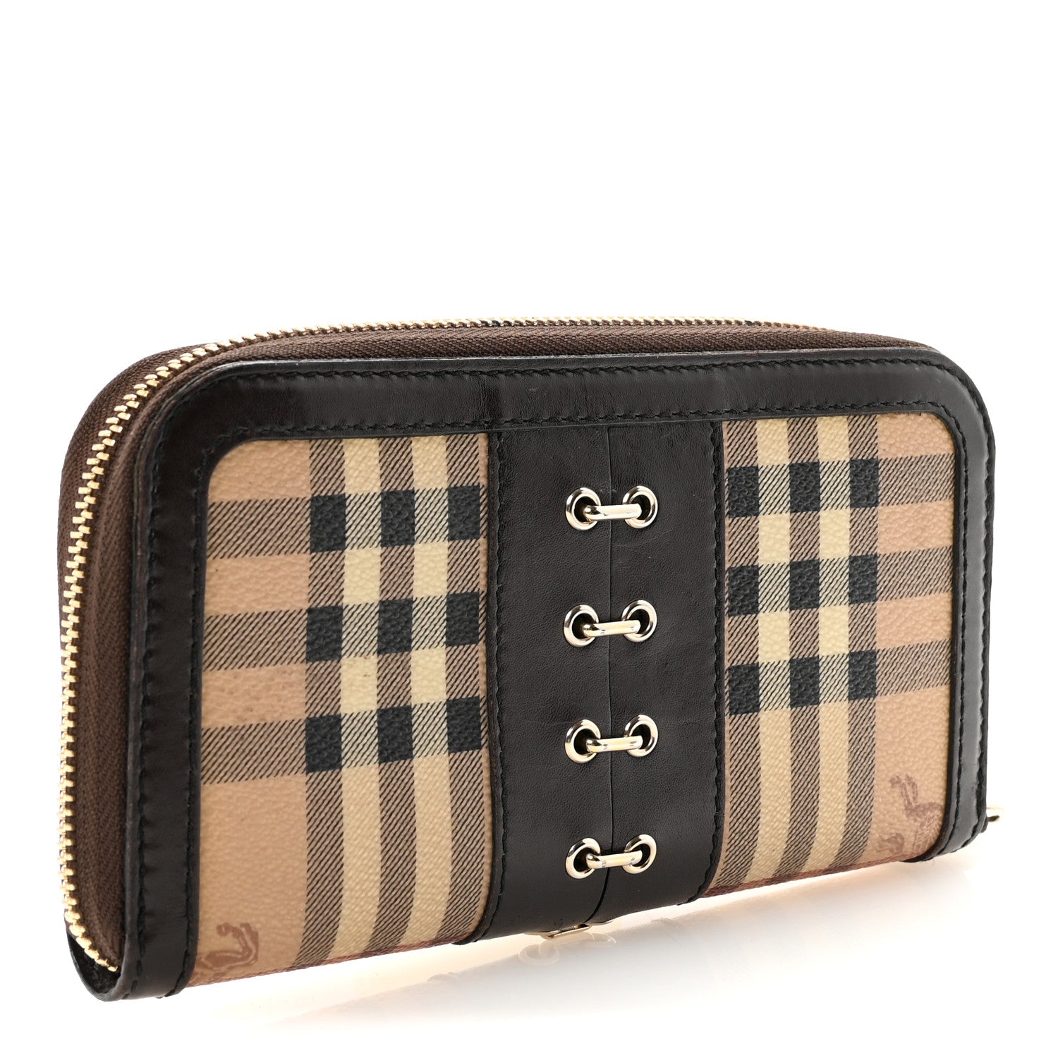 Haymarket Check Large Zip Around Wallet Brown