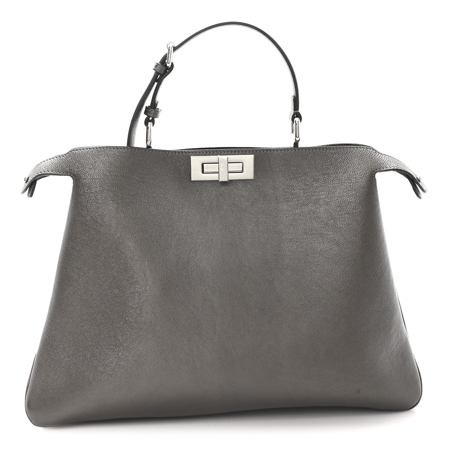 Metallic Vitello Large Soft Peekaboo Tortora