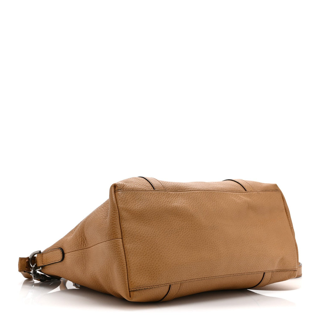 Pebbled Calfskin Medium GG Convertible Dome Satchel Beige