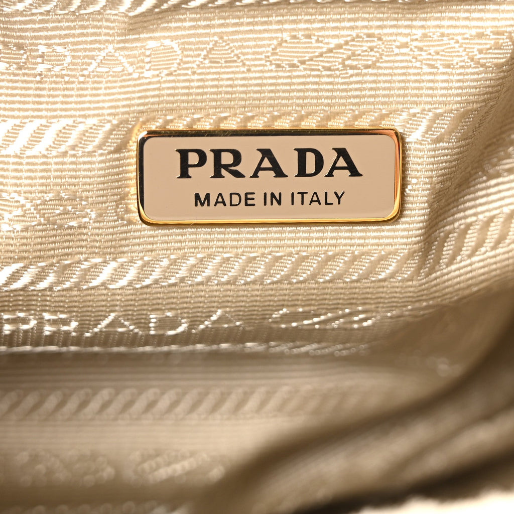 Shearling Nappa Mini Re-Edition Shoulder Bag Ecru
