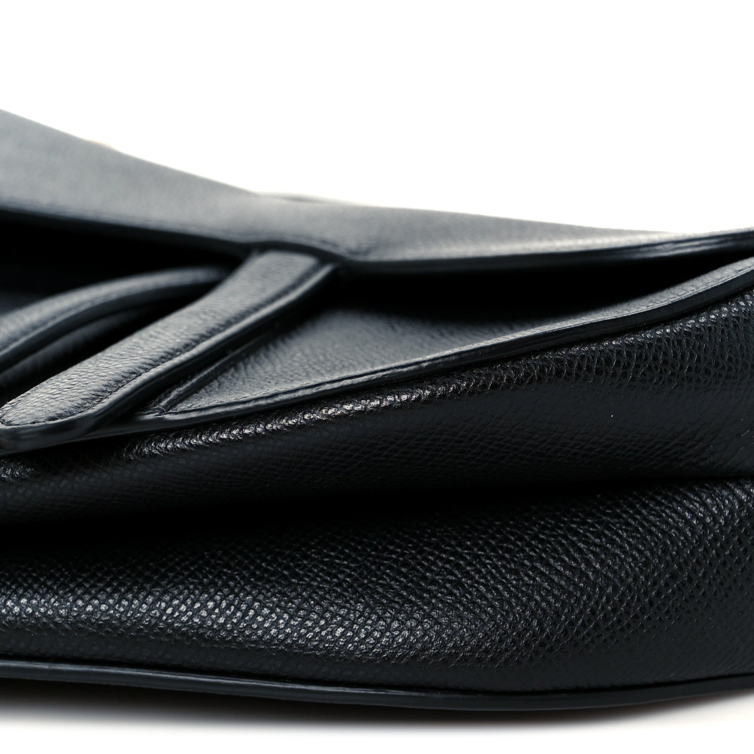 Grained Calfskin Saddle Bag Black