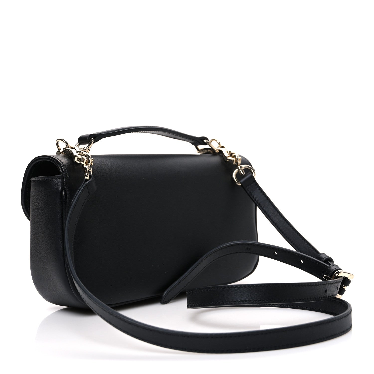Calfskin Horsebit 1955 Small Soft Top Handle Shoulder Bag Black