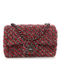 Tweed Quilted Mini Rectangular Flap Red Blue Ecru Black Pink