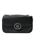 Senna Calfskin Petite GG Top Handle Shoulder Bag Black