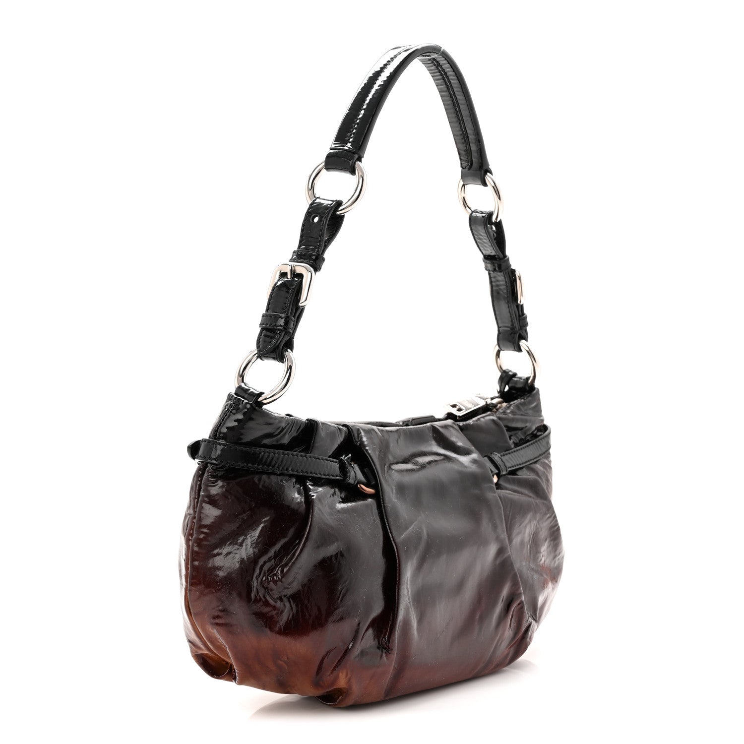 Vernice Sfumata Shoulder Bag Black Nudo