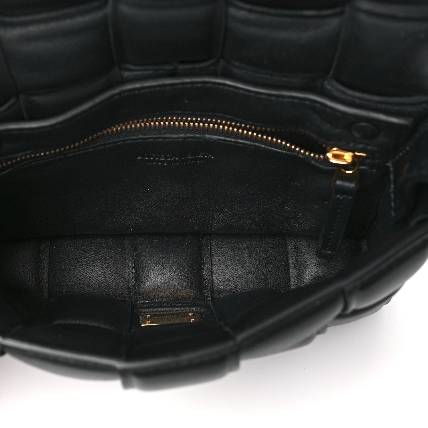 Nappa Maxi Intreccio Small Padded Cassette Crossbody Bag Black
