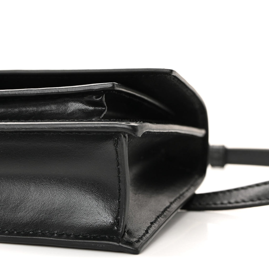 Shiny Box Calfskin Monochrome XS Sharp Belt Bag Black