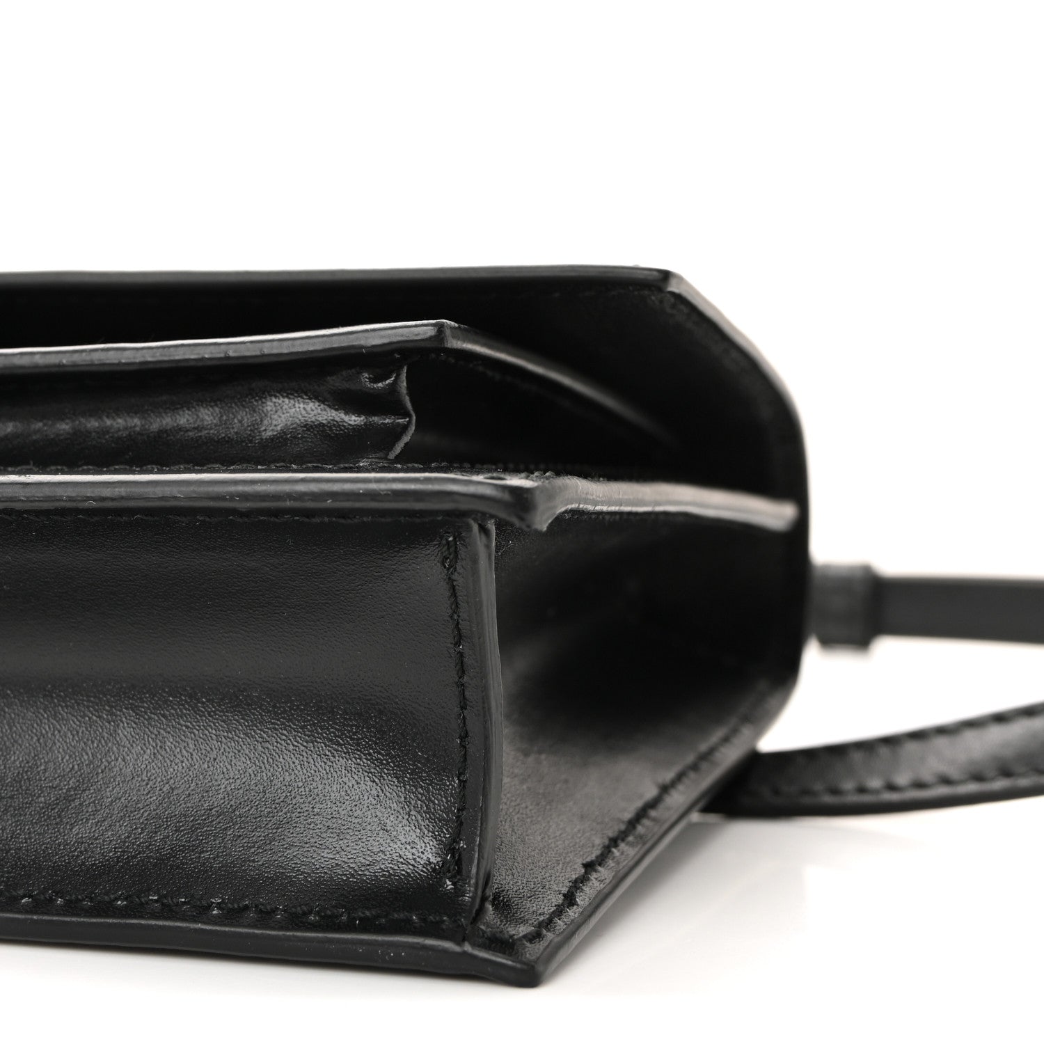 Shiny Box Calfskin Monochrome XS Sharp Belt Bag Black
