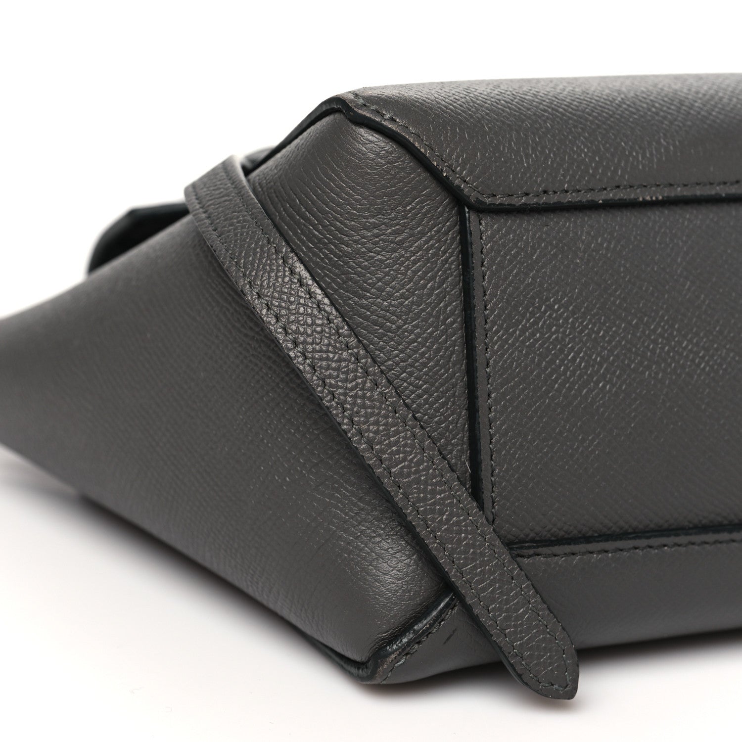 Grained Calfskin Nano Belt Bag Grey