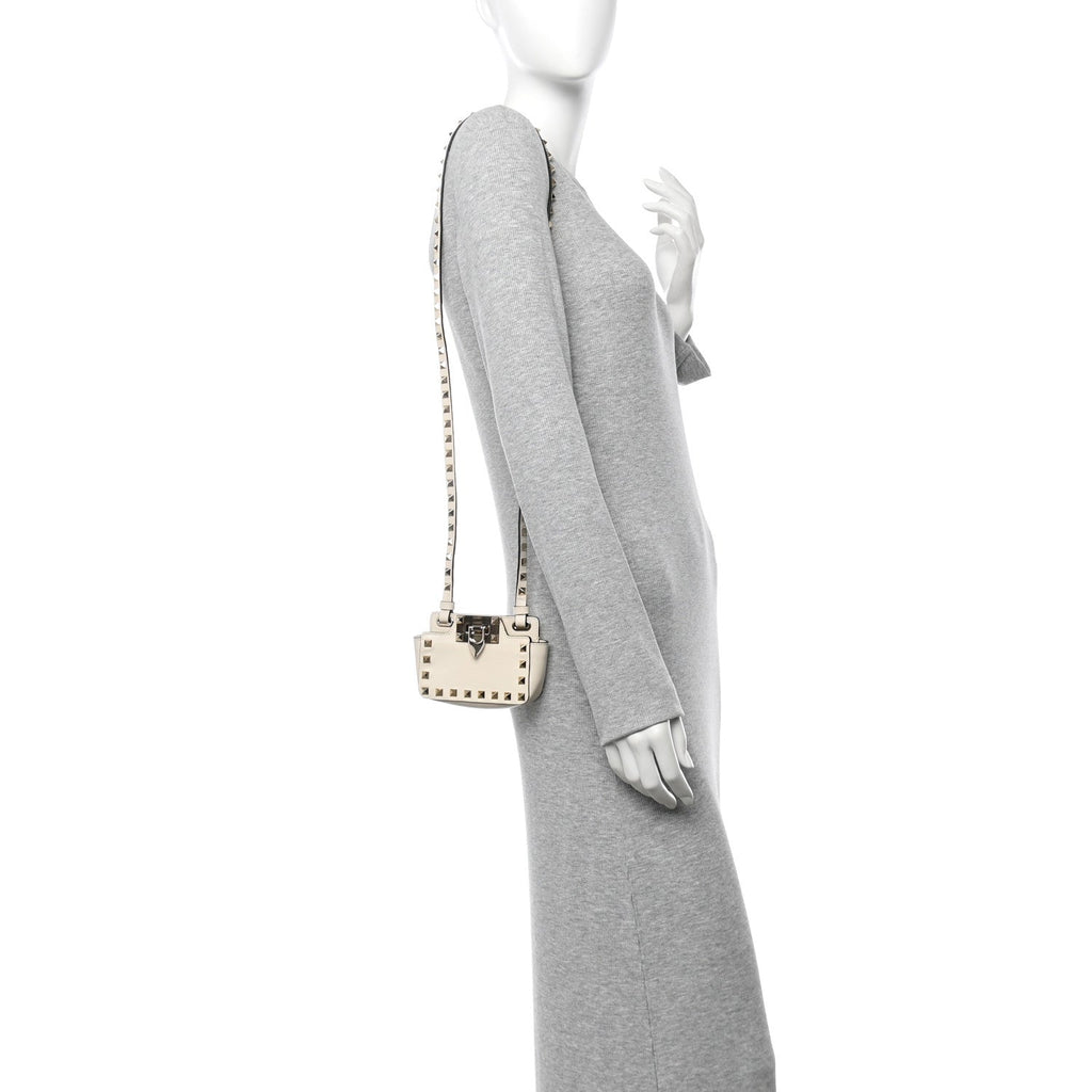 Vitello Rockstud Mini Crossbody Ivory