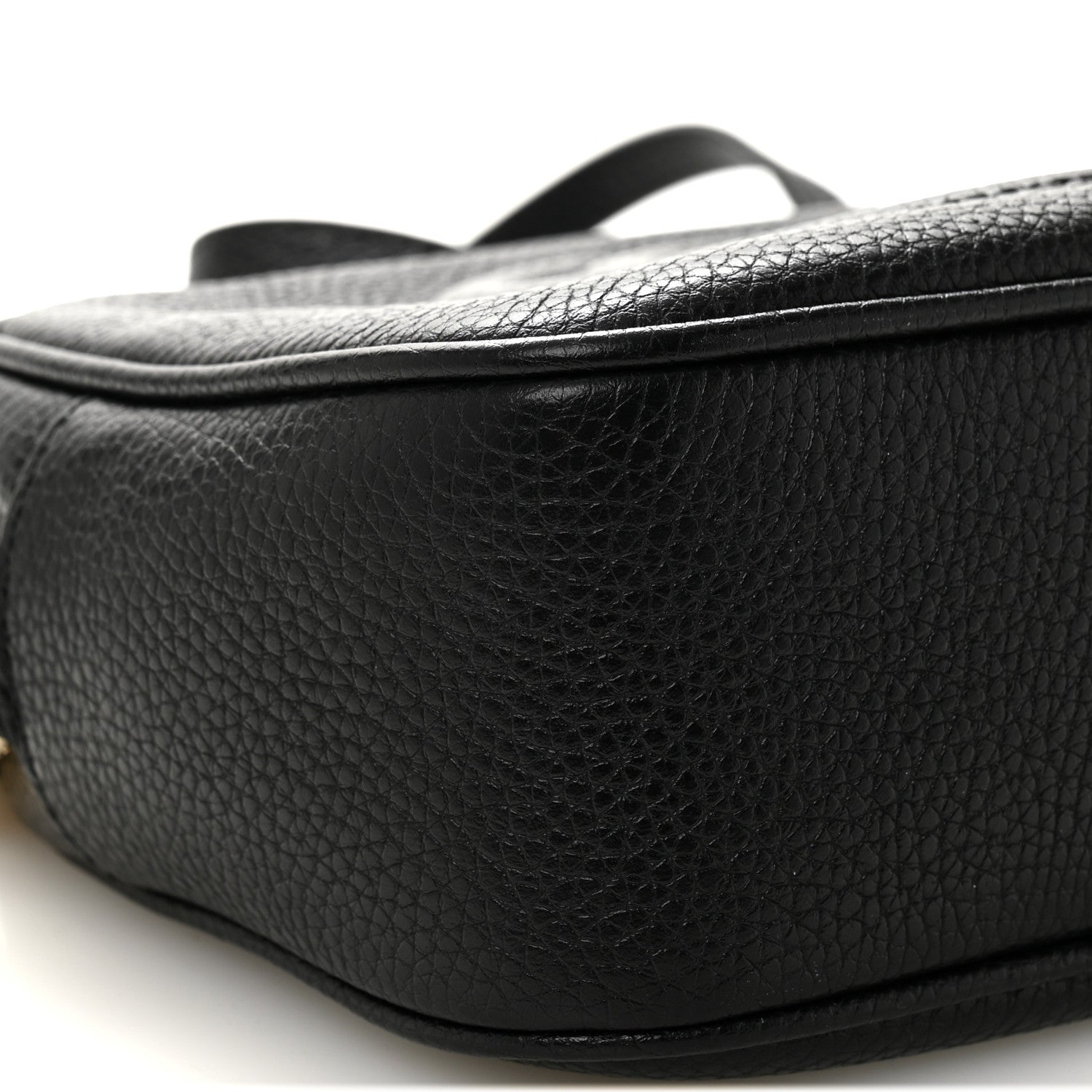 Pebbled Calfskin Small Soho Disco Bag Black
