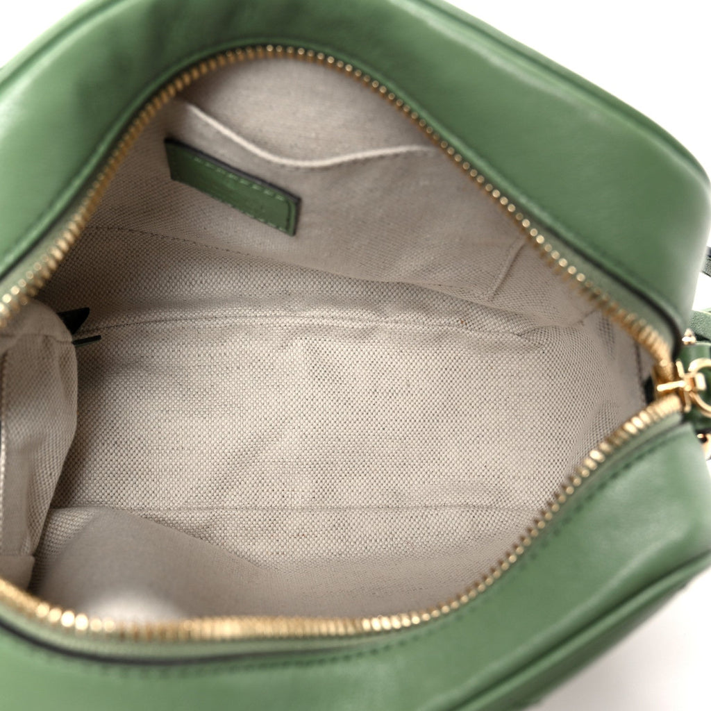 Sakai Be Green Calfskin Diagonal Stitched Small Blondie Shoulder Bag Green Soil Grass