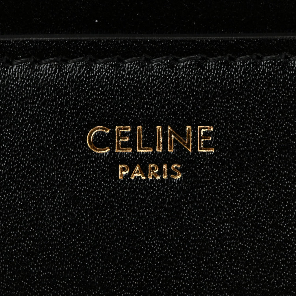 Satinated Calfskin Small 16 Top Handle Bag Black